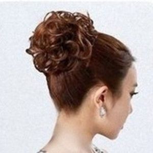 Synethic Hairpiece Scrunchie Brn w/Red Hilites #33